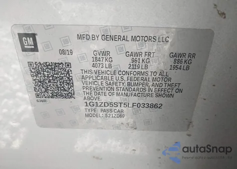 2020 Chevrolet Malibu Fwd Lt from USA, damaged, VIN 1G1ZD5ST5LF033862